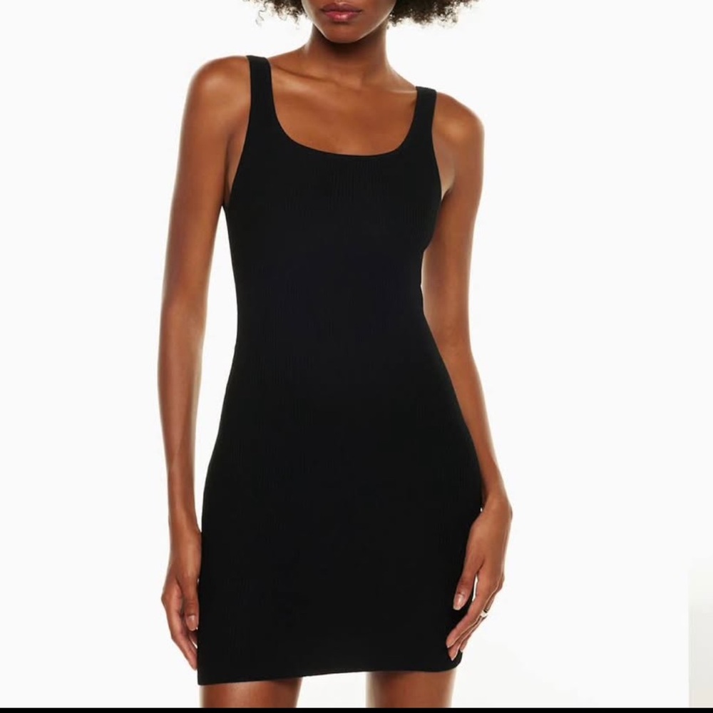 Babaton Black Ribbed Tank Mini